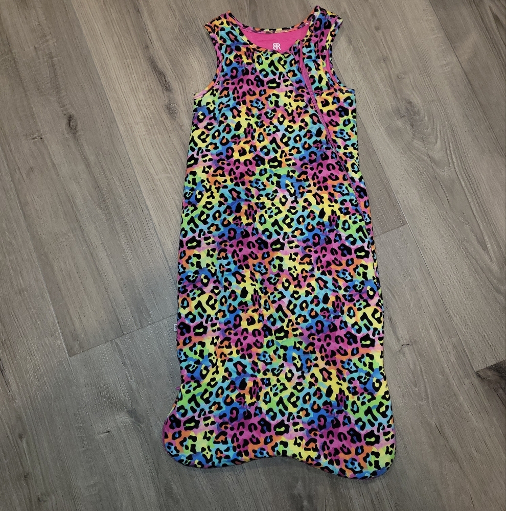 Bums & Roses Roarin' Rainbow Baby Sleep Sack Colorful Leopard Print 1.0 Tog